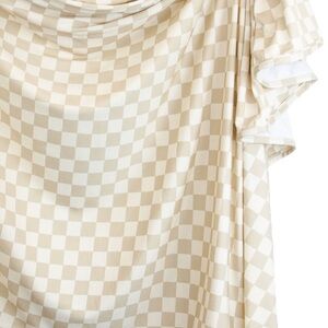 Lou Lou & Company Beige and White Checkered Swaddle Blanket Austin